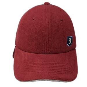 G.H. Bass & Co Trapper Cap Red Fleece Winter Hat Shield Logo Ear Flaps Vintage